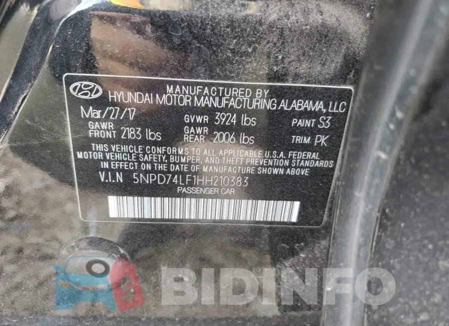5NPD74LF1HH210383 Photo# 12