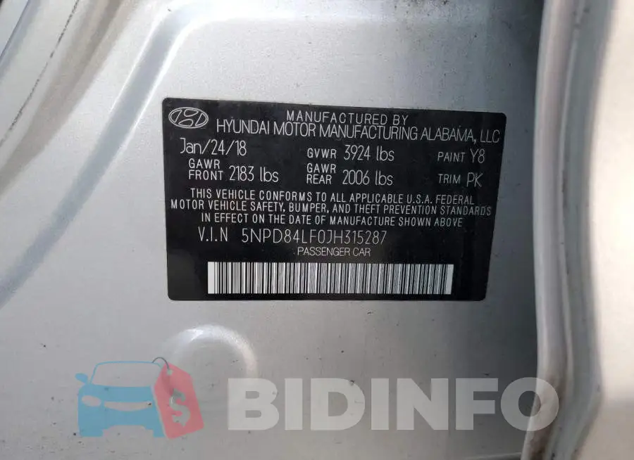 5NPD84LF0JH315287 Photo# 13