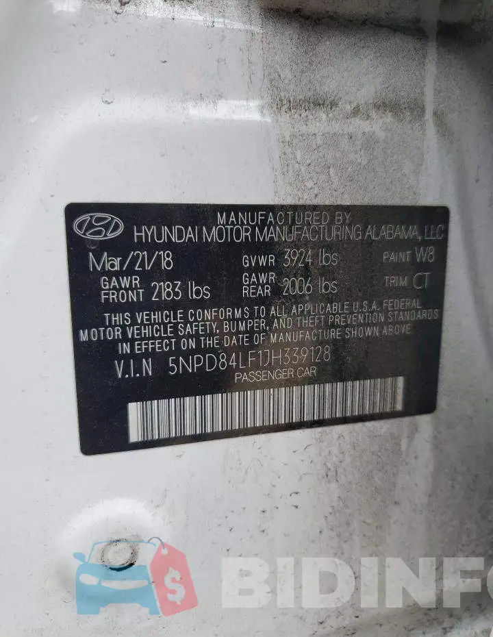 5NPD84LF1JH339128 Photo# 12