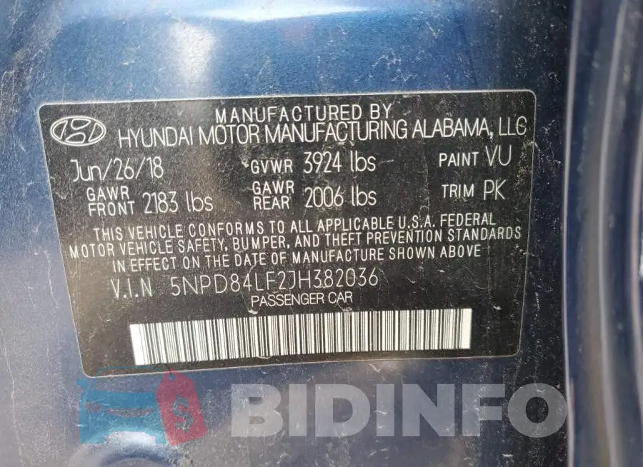 5NPD84LF2JH382036 Photo# 13