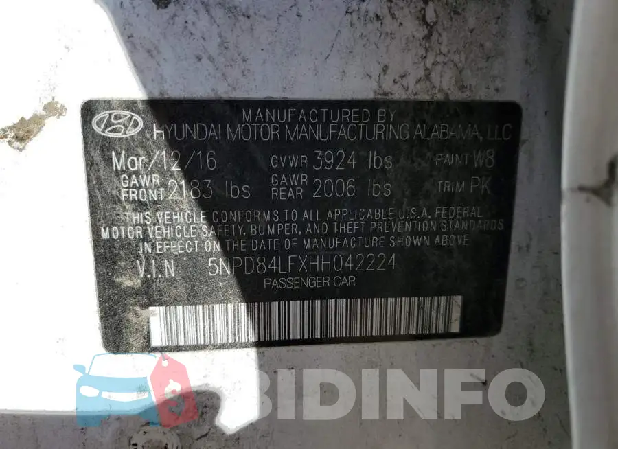 5NPD84LFXHH042224 Photo# 12