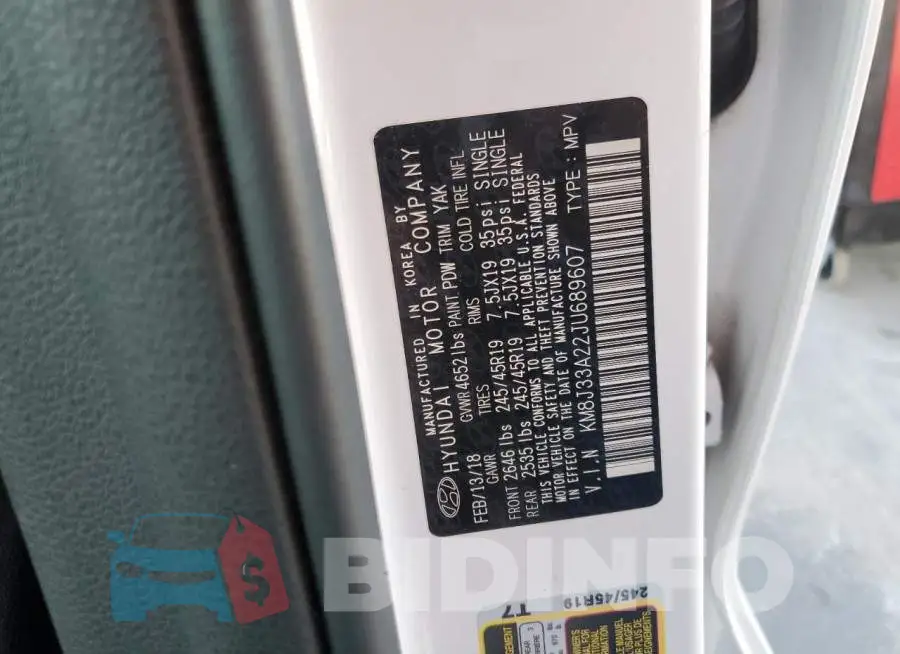 KM8J33A22JU689607 Photo# 12