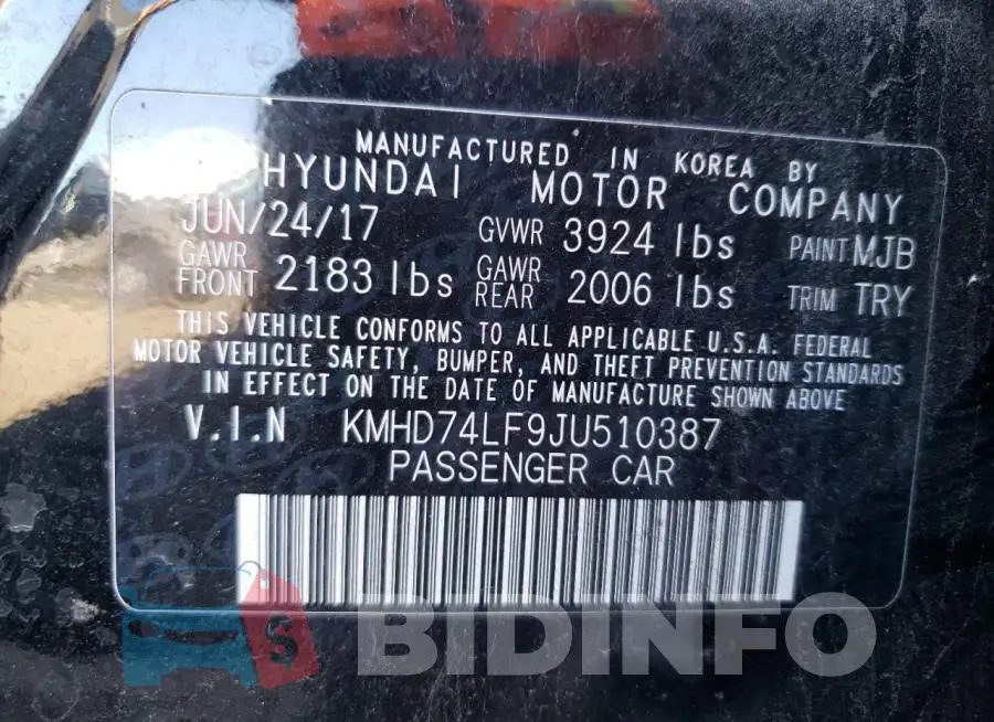 KMHD74LF9JU510387 Photo# 13