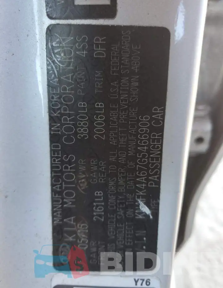 KNAFK4A67G5466906 Photo# 12