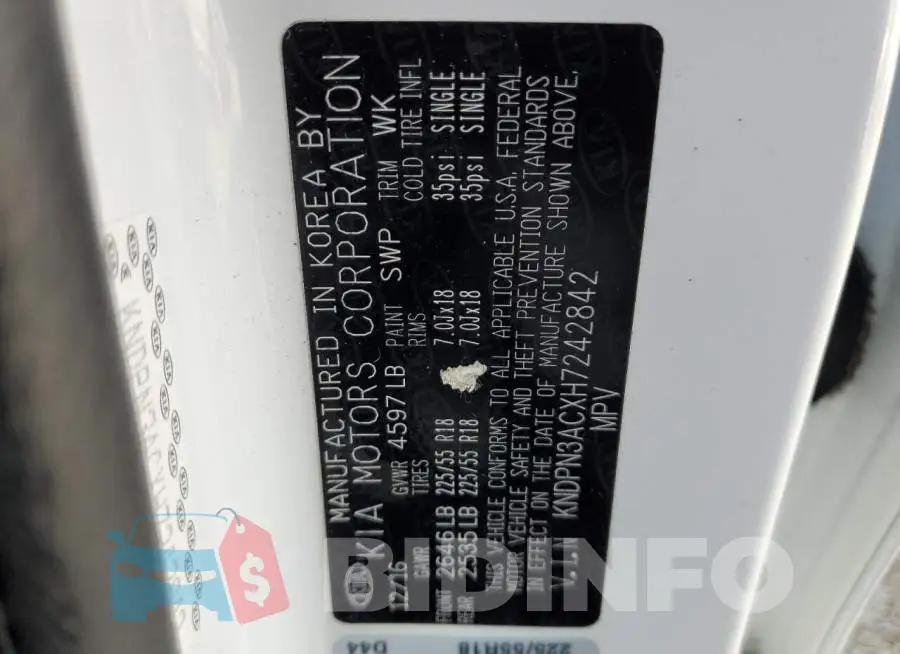 KNDPN3ACXH7242842 Photo# 13