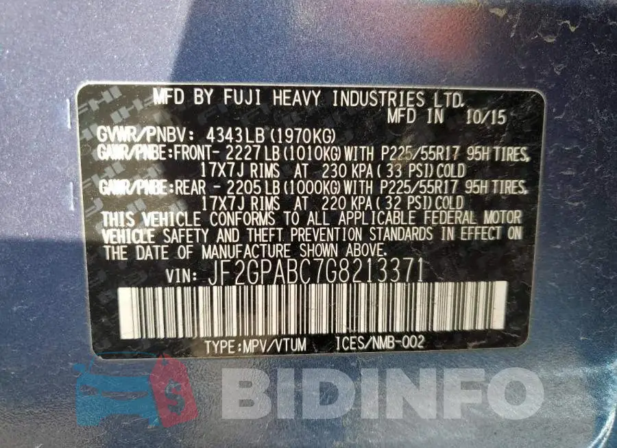 JF2GPABC7G8213371 Photo# 13