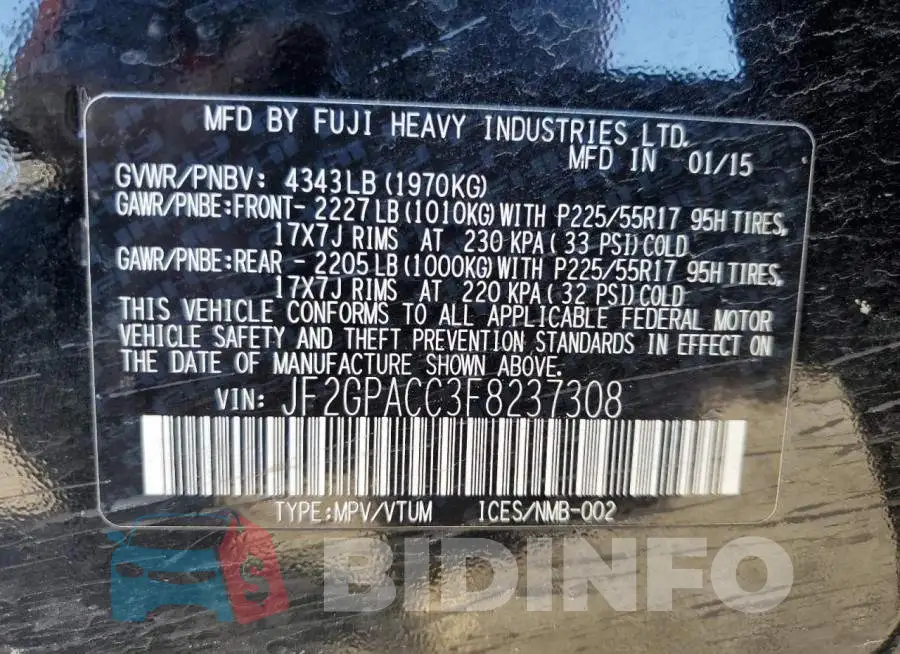 JF2GPACC3F8237308 Photo# 12