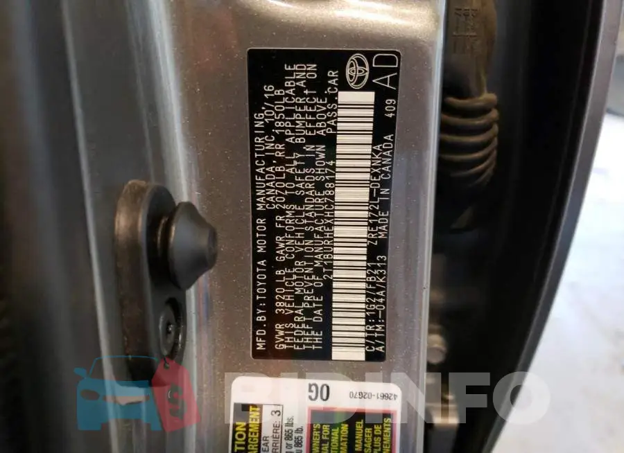 2T1BURHEXHC788174 Photo# 13