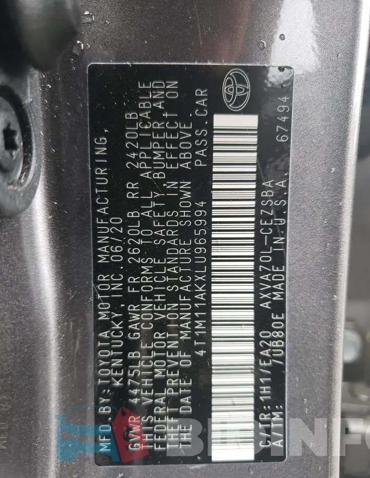 4T1M11AKXLU965994 Photo# 12