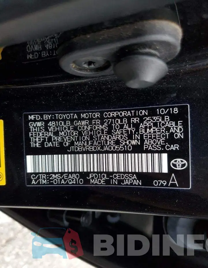 JTDBVRBDXJA005510 Photo# 12