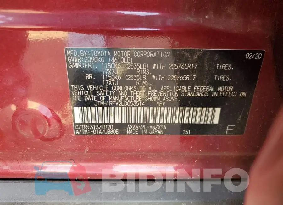 JTMH1RFV2LD053514 Photo# 14