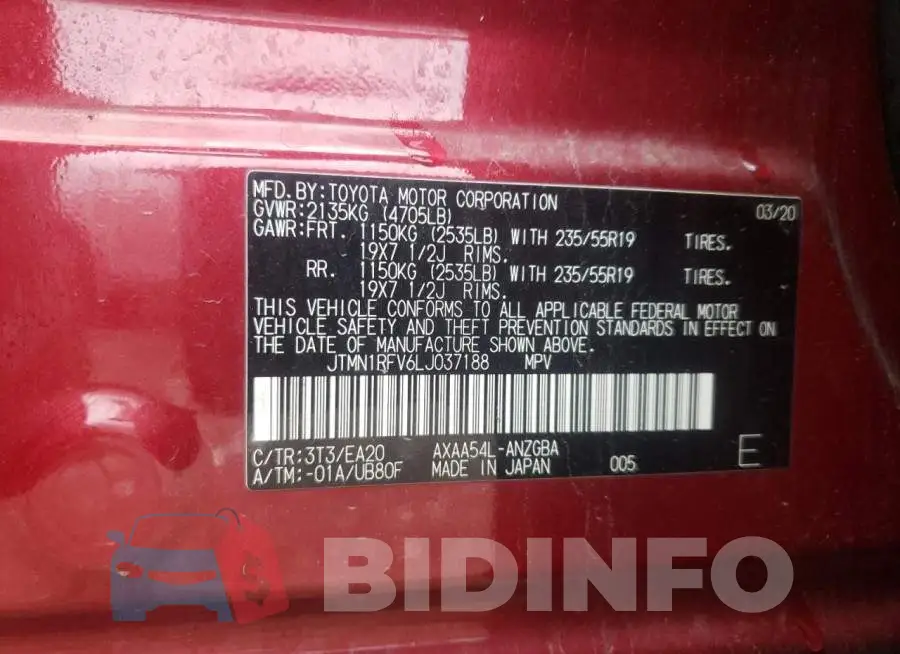 JTMN1RFV6LJ037188 Photo# 12