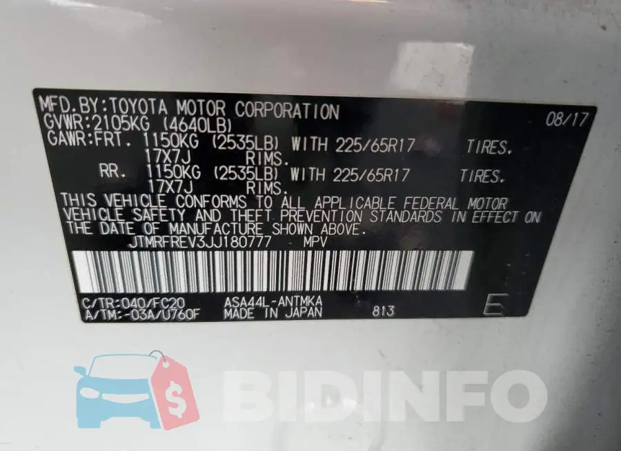 JTMRFREV3JJ180777 Photo# 13