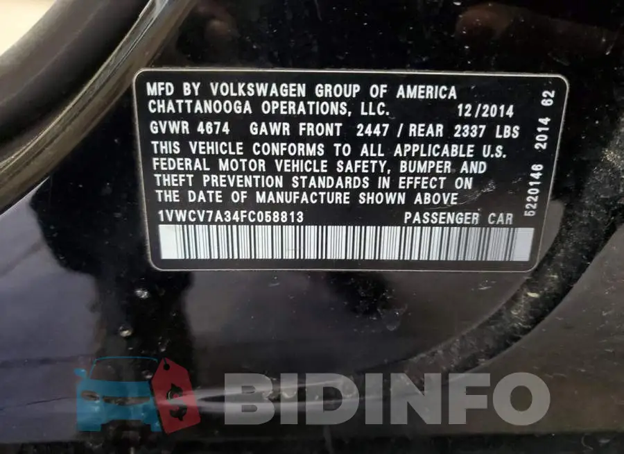 1VWCV7A34FC058813 Photo# 12