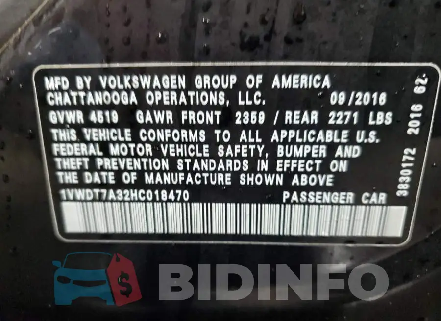 1VWDT7A32HC018470 Photo# 12