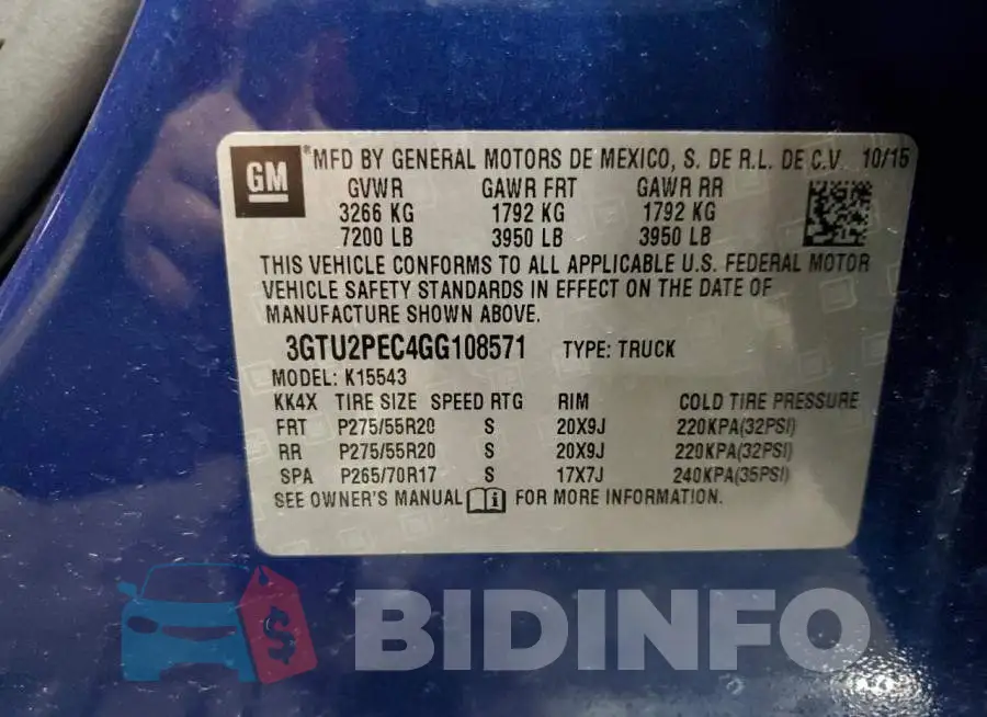 3GTU2PEC4GG108571 Photo# 12