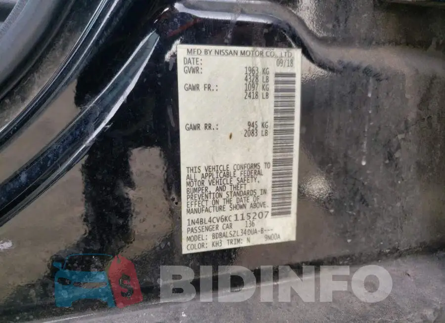 1N4BL4CV6KC115207 Photo# 13