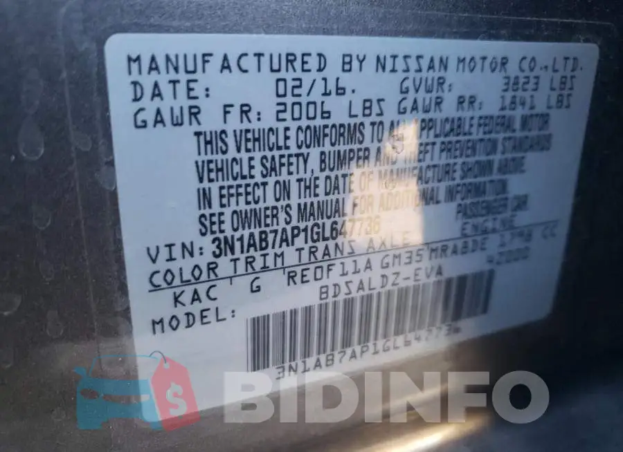 3N1AB7AP1GL647736 Photo# 12