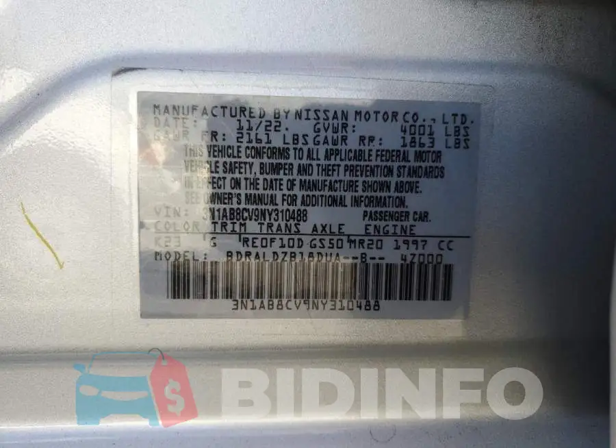 3N1AB8CV9NY310488 Photo# 12
