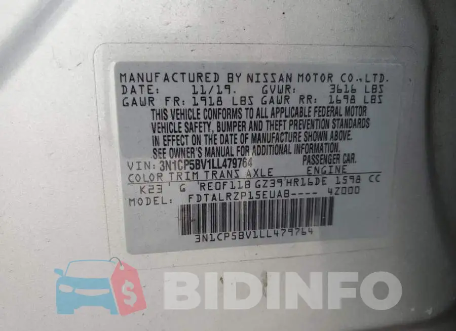 3N1CP5BV1LL479764 Photo# 13