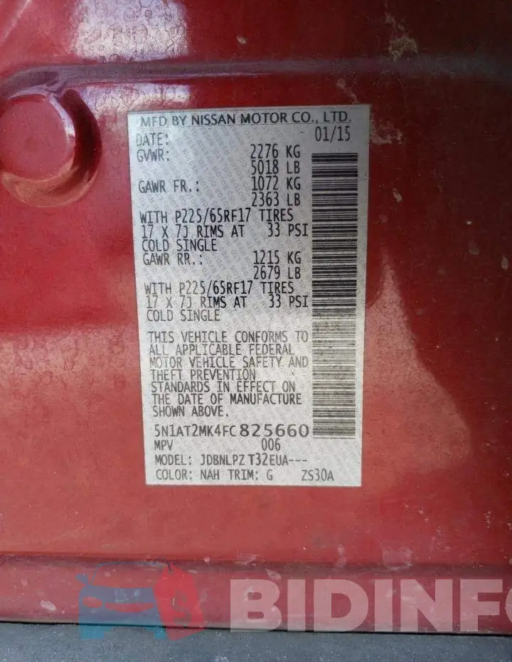 5N1AT2MK4FC825660 Photo# 14