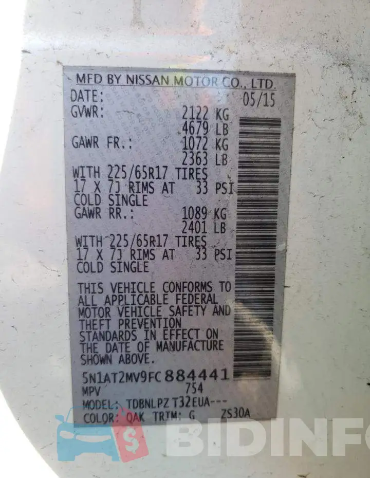 5N1AT2MV9FC884441 Photo# 13