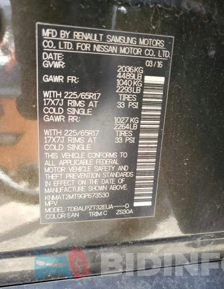 KNMAT2MT9GP673530 Photo# 13