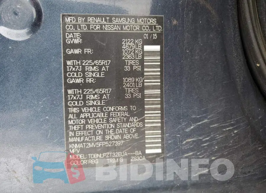 KNMAT2MV5FP527397 Photo# 12