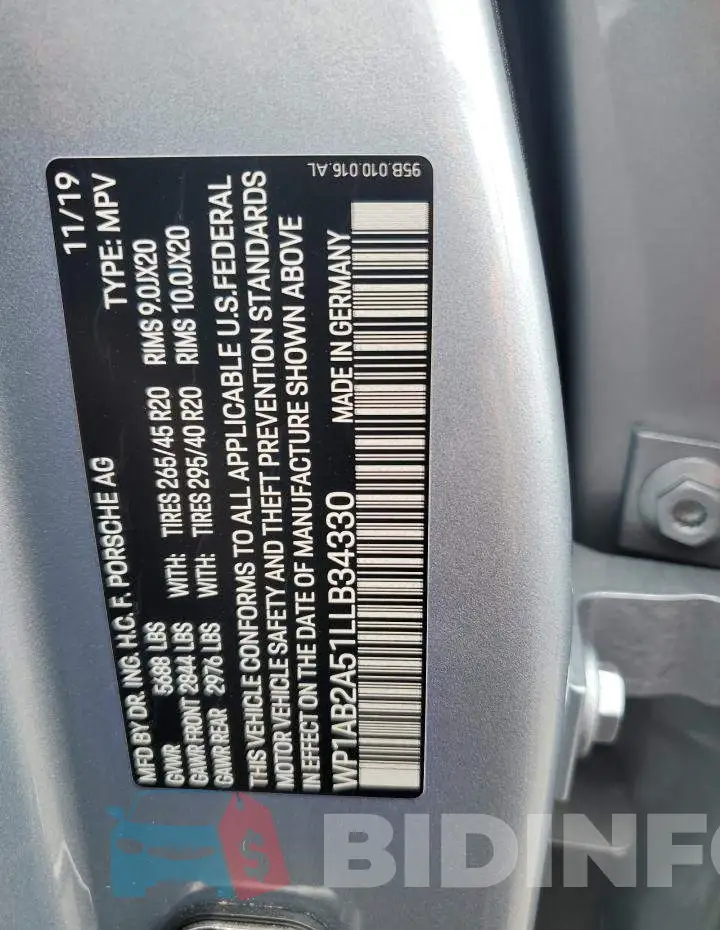 WP1AB2A51LLB34330 Photo# 13