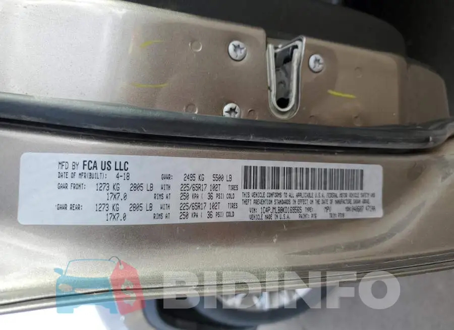 1C4PJMLB8KD169565 Photo# 14