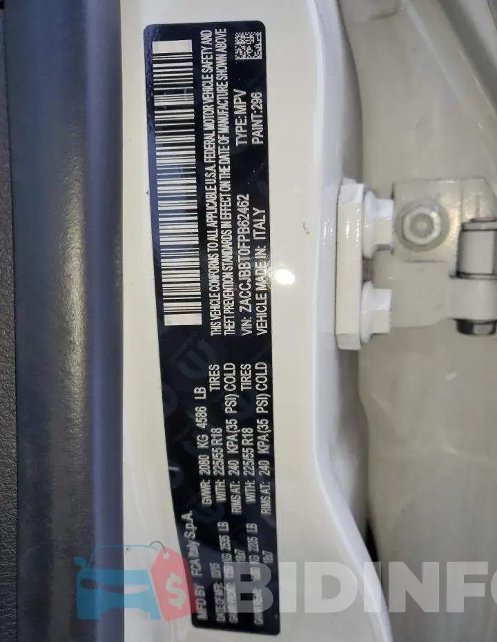 ZACCJBBT0FPB62462 Photo# 13