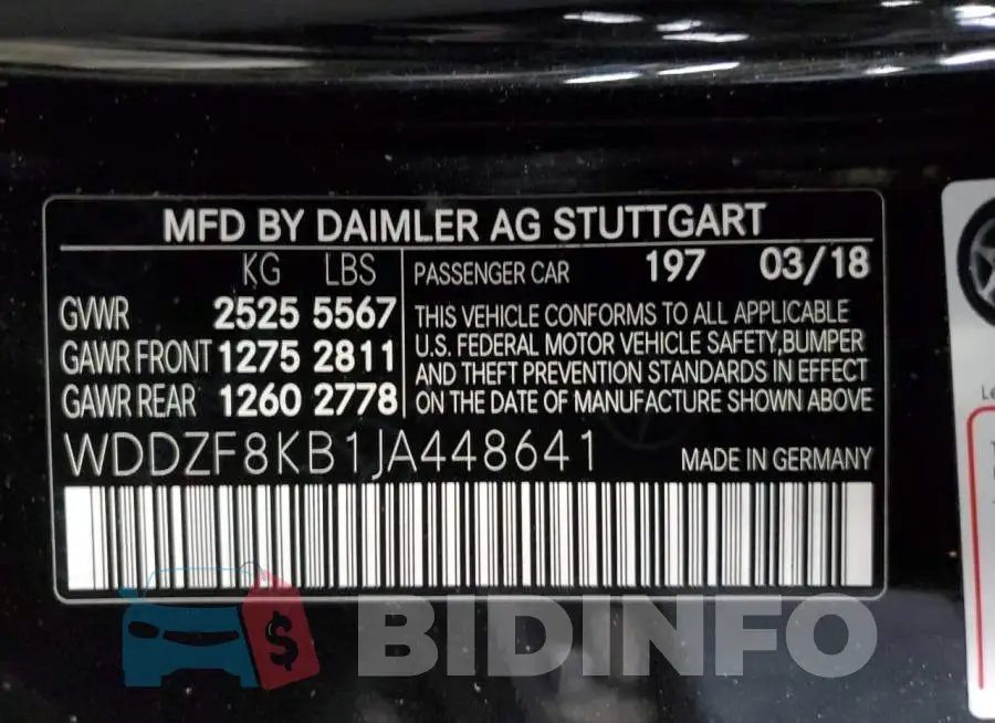 WDDZF8KB1JA448641 Photo# 12
