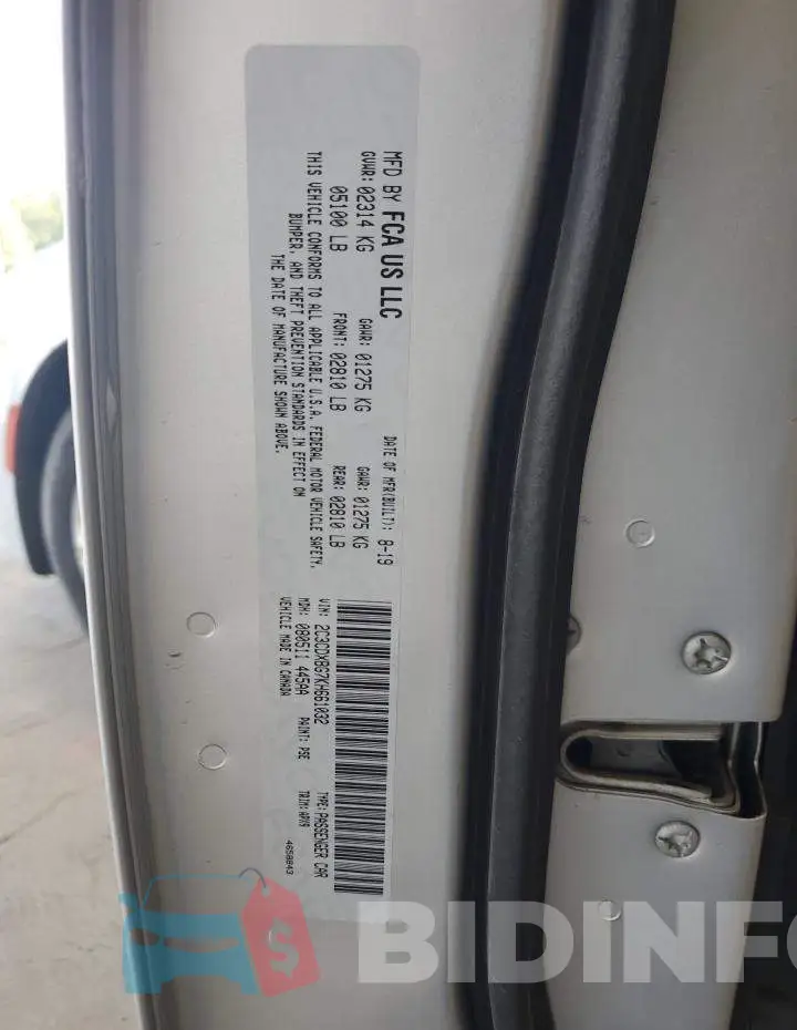 2C3CDXBG7KH661032 Photo# 12
