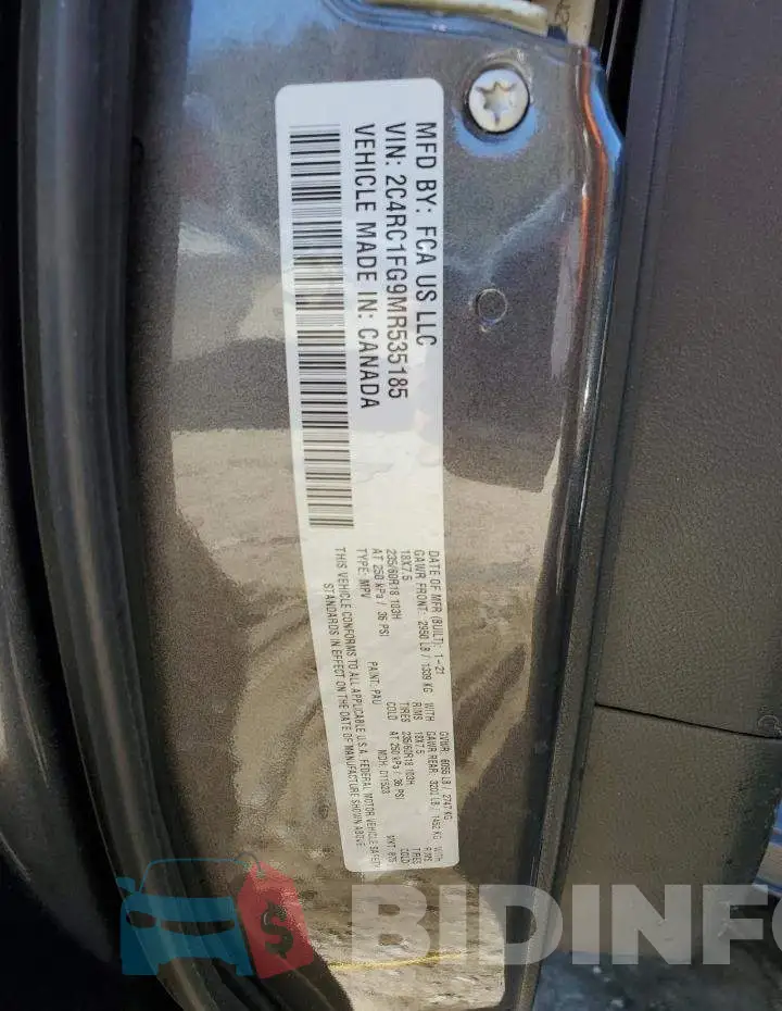 2C4RC1FG9MR535185 Photo# 13
