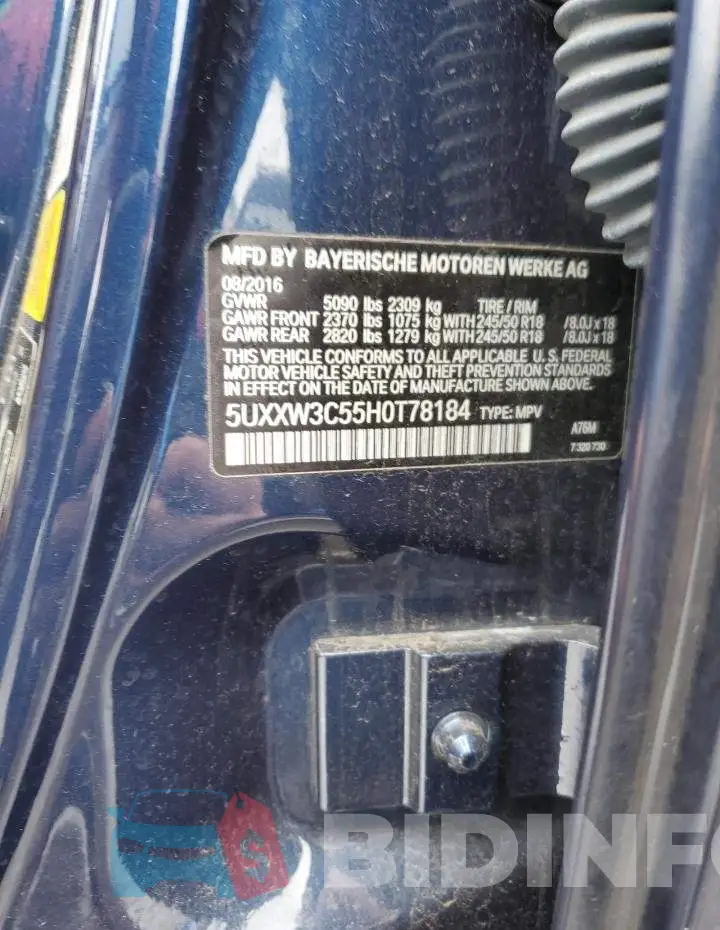 5UXXW3C55H0T78184 Photo# 12