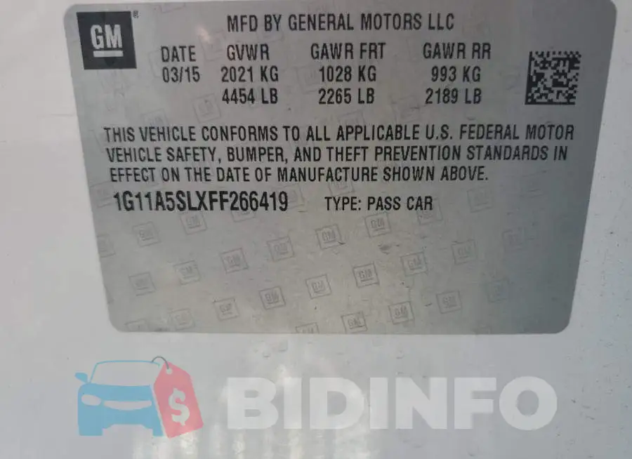 1G11A5SLXFF266419 Photo# 12