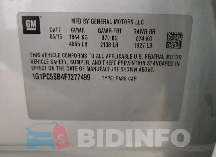 1G1PC5SB4F7277499 Photo# 12