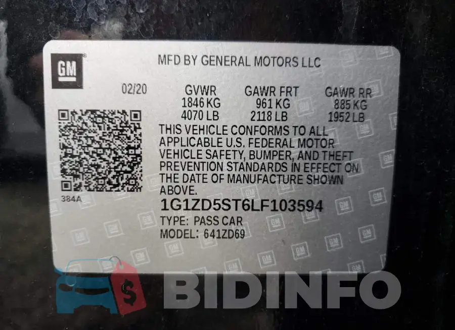 1G1ZD5ST6LF103594 Photo# 12