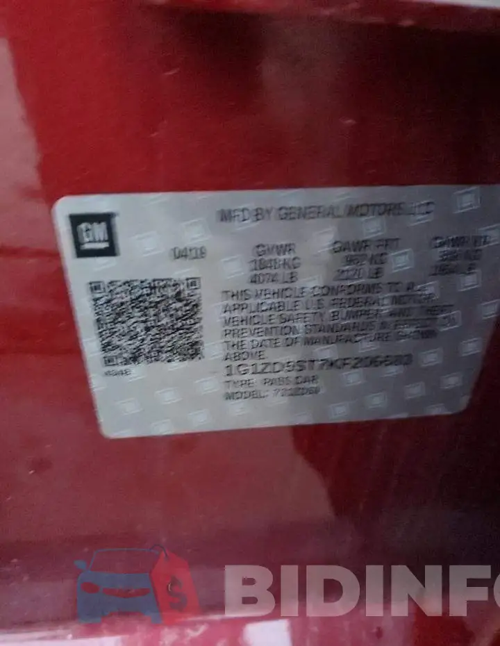 1G1ZD5ST7KF206683 Photo# 12