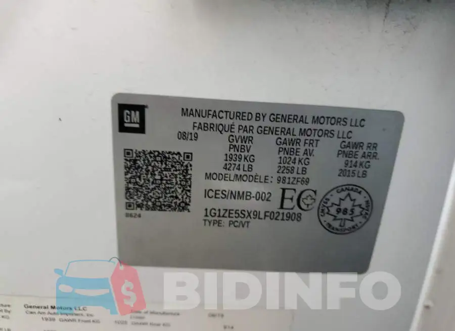 1G1ZE5SX9LF021908 Photo# 12