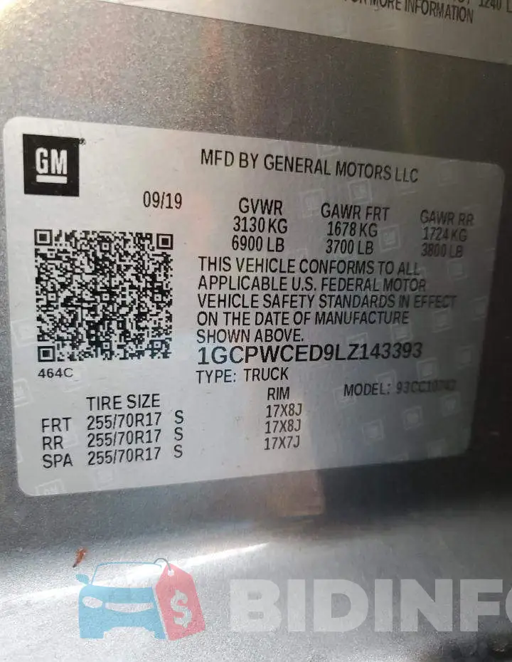 1GCPWCED9LZ143393 Photo# 12