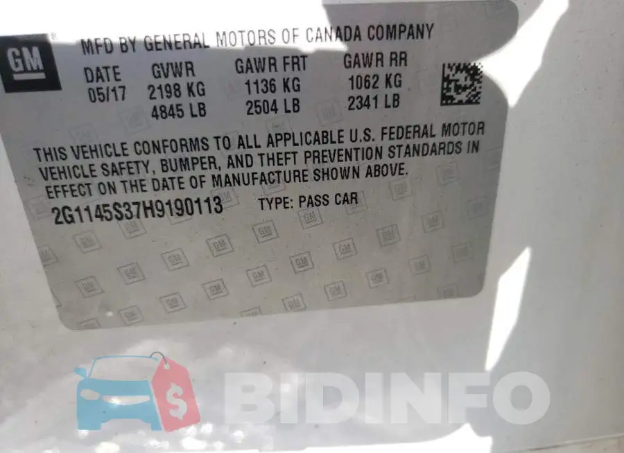 2G1145S37H9190113 Photo# 12