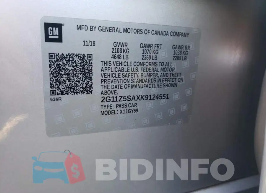 2G11Z5SAXK9124551 Photo# 12