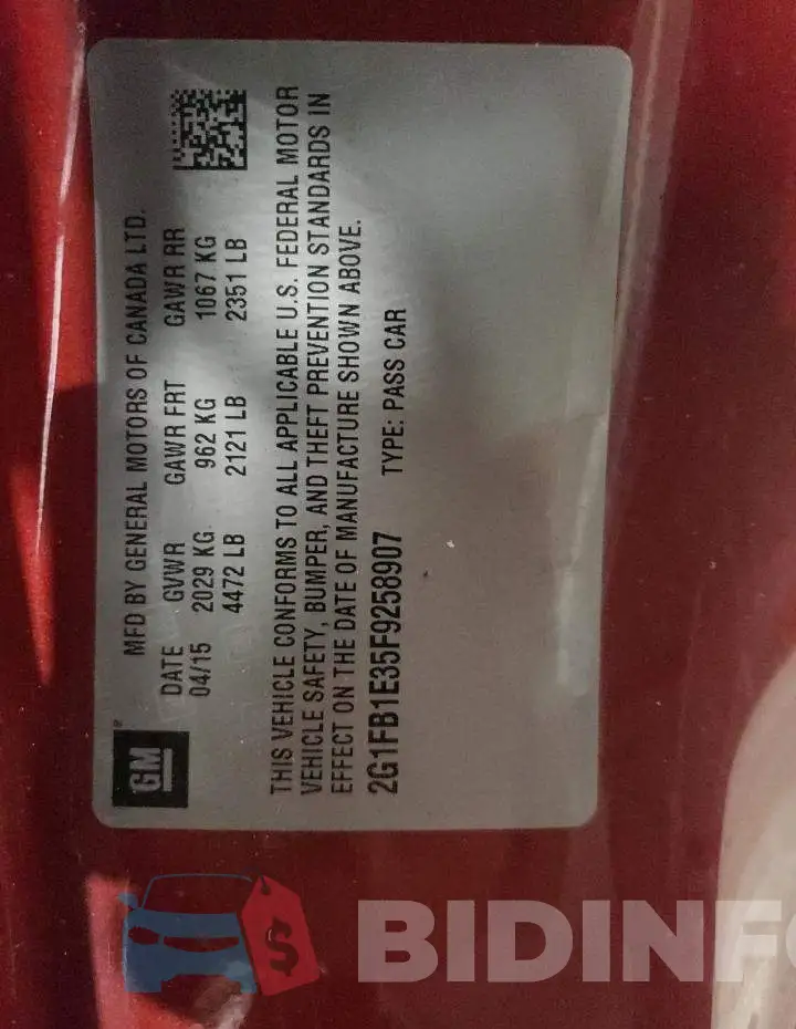 2G1FB1E35F9258907 Photo# 12