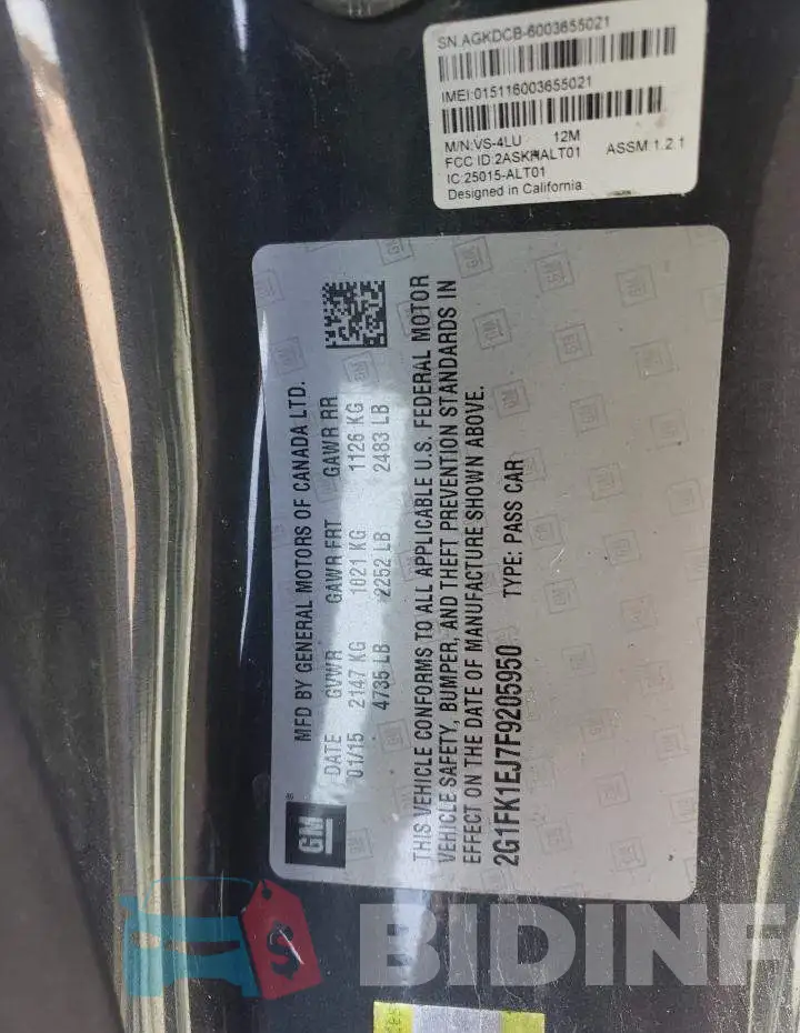 2G1FK1EJ7F9205950 Photo# 12