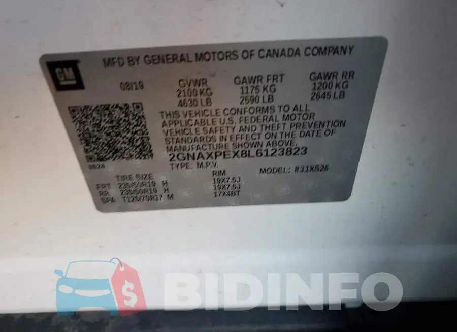 2GNAXPEX8L6123823 Photo# 13