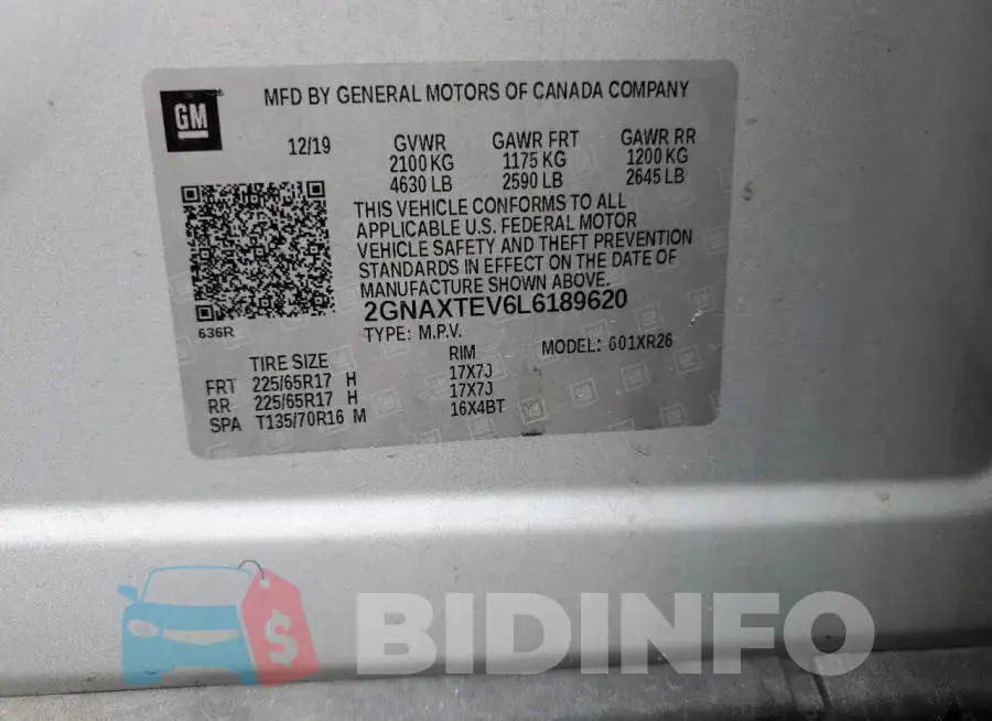 2GNAXTEV6L6189620 Photo# 13