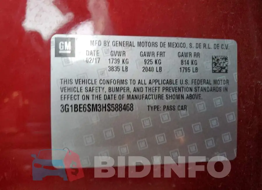 3G1BE6SM3HS588468 Photo# 12