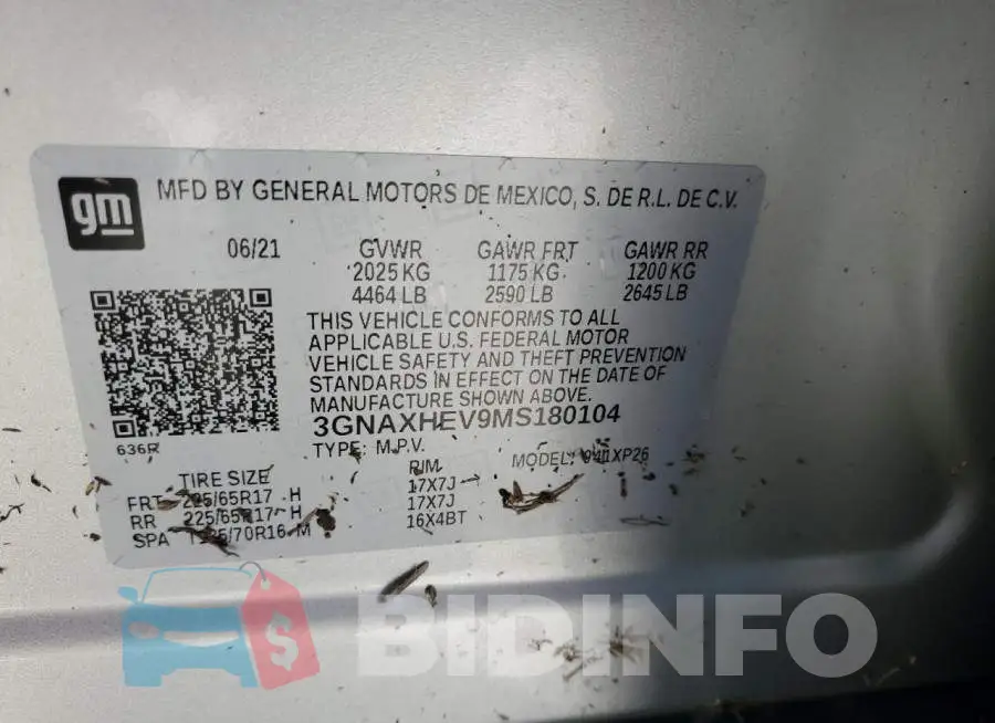 3GNAXHEV9MS180104 Photo# 13