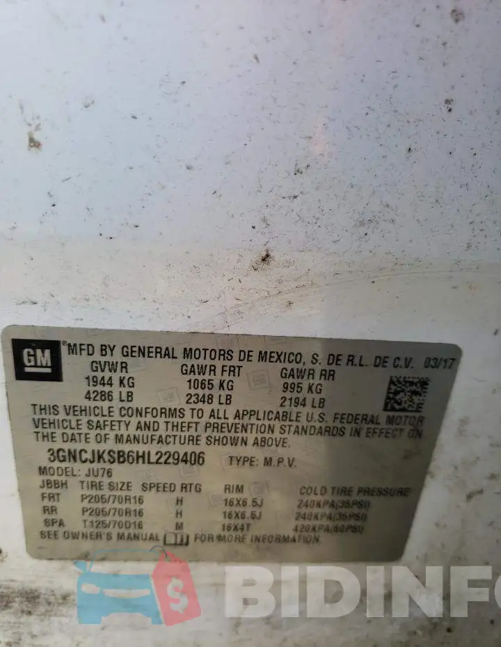 3GNCJKSB6HL229406 Photo# 12
